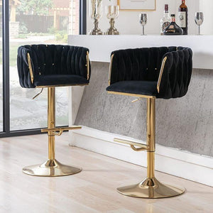 Poppy Velvet Adjustable Bar Stool